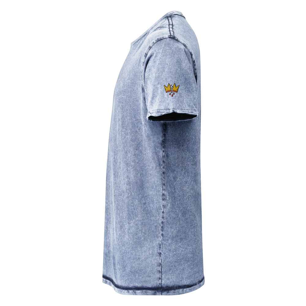 Unisex Denim T-Shirt | Husky Blue Left Chest and Left Sleeve Logo