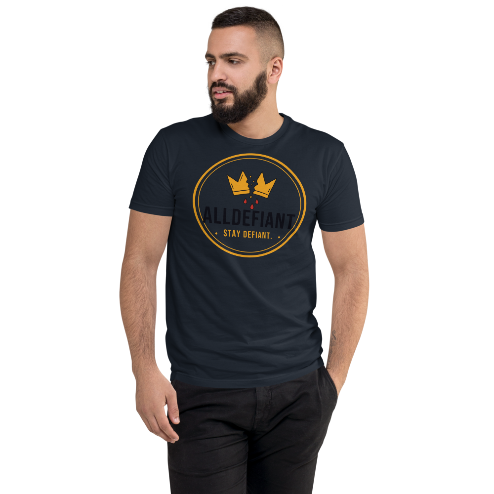 Next Level 3600 Premium Fitted Short Sleeve Crew with Tear Away Label (Midnight Navy / 2XL)