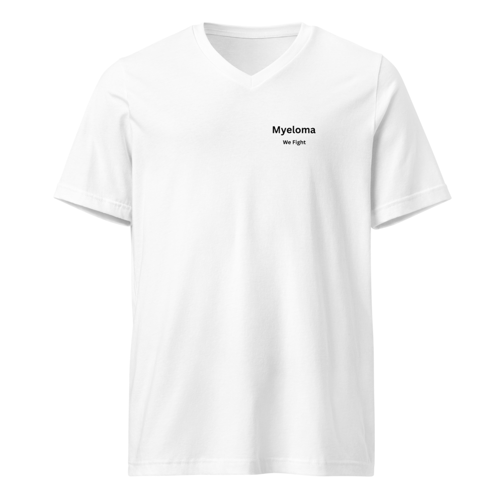 Bella + Canvas 3005 Unisex Short Sleeve V-Neck Jersey Tee with Tear Away Label (White/2XL)