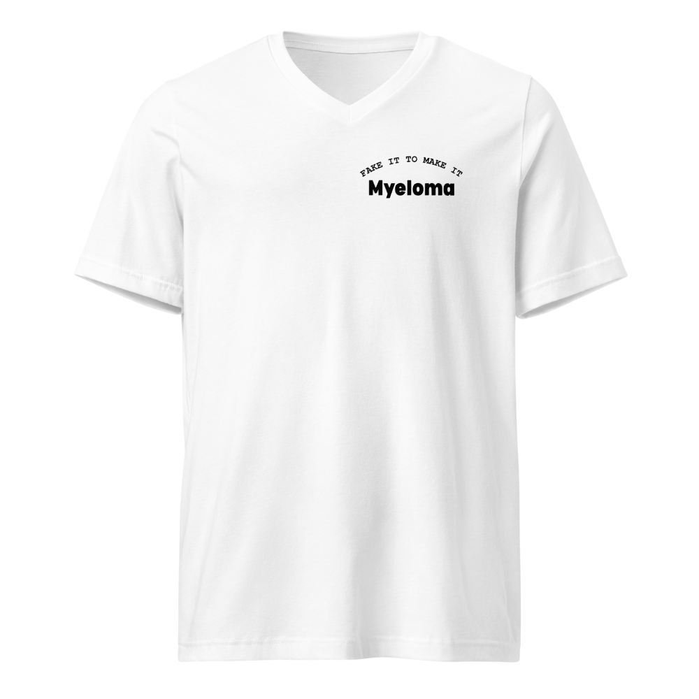 Bella + Canvas 3005 Unisex Short Sleeve V-Neck Jersey Tee with Tear Away Label (White/2XL)